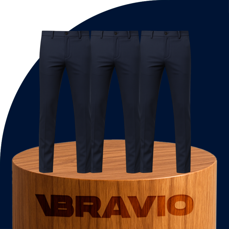 Kit de 3 Pantalones de Hombre en Seda Color Hielo y Elastano (¡Sofisticados y Duraderos!)