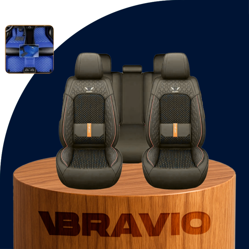 Funda Universal para Asiento de Auto Veron en Piel Genuina + REGALO: Juego Completo de Alfombras
