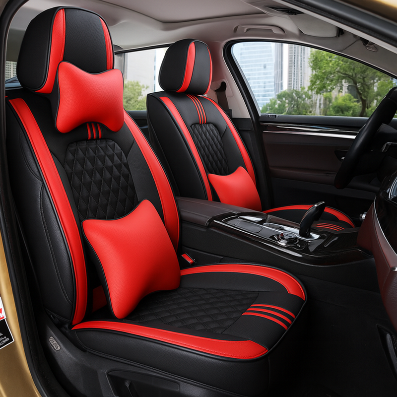 Funda para Asiento de Auto Universal Autra en Cuero Legítimo +REGALO: Juego Completo de Alfombras