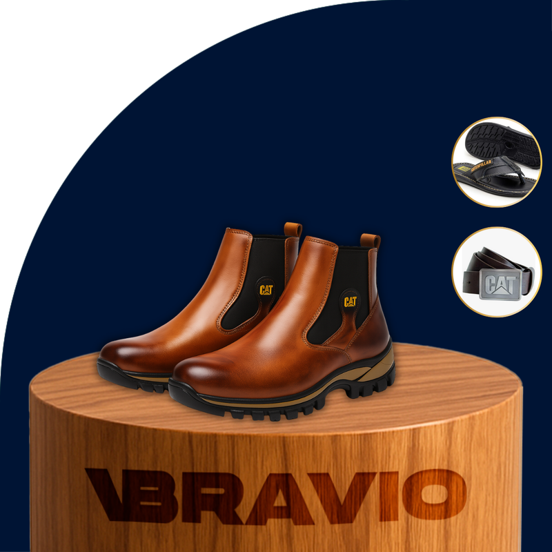 Kit Bota Track en Cuero Legítimo con Plantilla Ortopédica +REGALOS: Sandalia y Cinturón