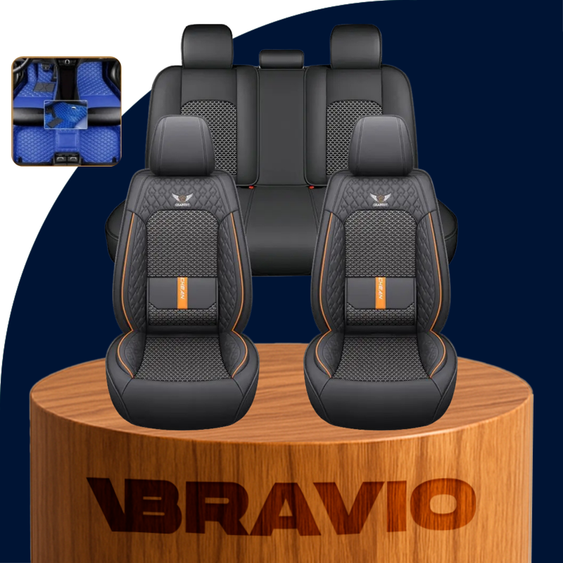 Funda para Asiento de Auto Revok en Cuero Legítimo con Airbag Incorporado +REGALO: Alfombra Automotriz