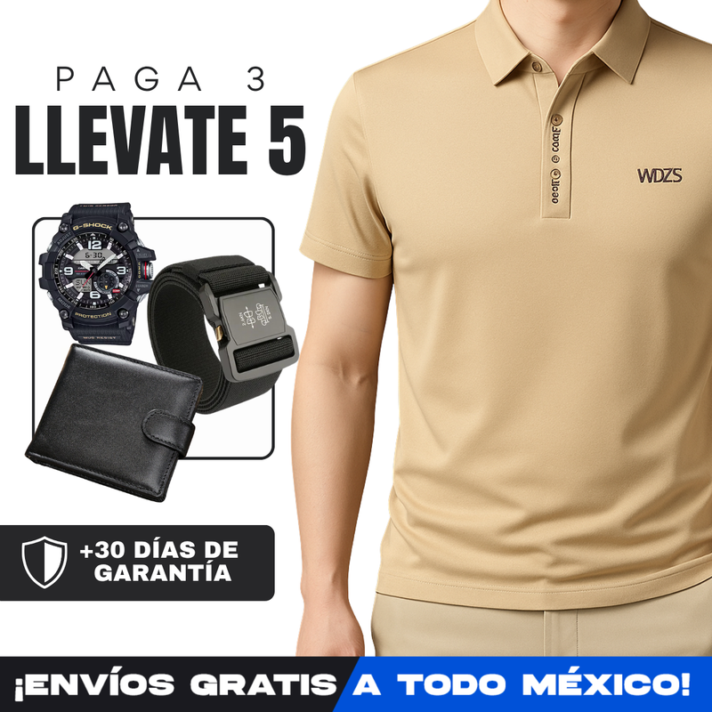 [Llevá 5, Pagá 3] Camisa Polo de Hombre Lanux en Algodón y Poliéster +REGALOS: Reloj, Cinturón y Billetera